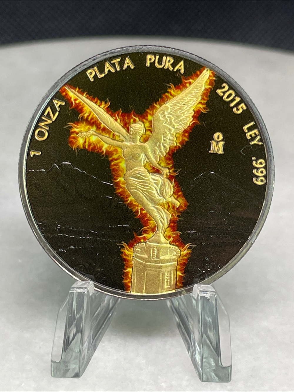 🇲🇽 2015 Gold leafed Libertad with antique Obverse. .999 LEY “Silver”.